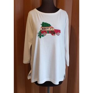 Bua//Bua size XL white Christmas long sleeve knit top